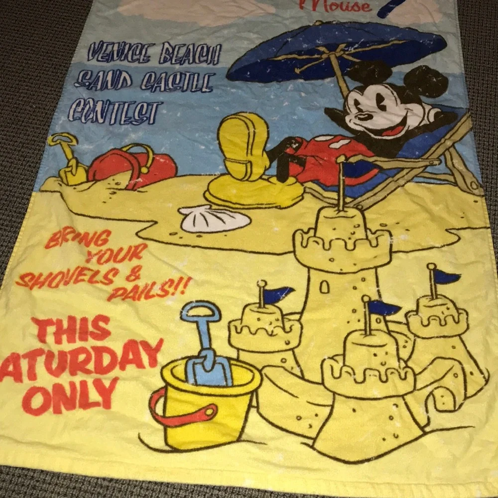 Disney Mickey Beach‎ Towel in Blue, Yellow, Red & Black